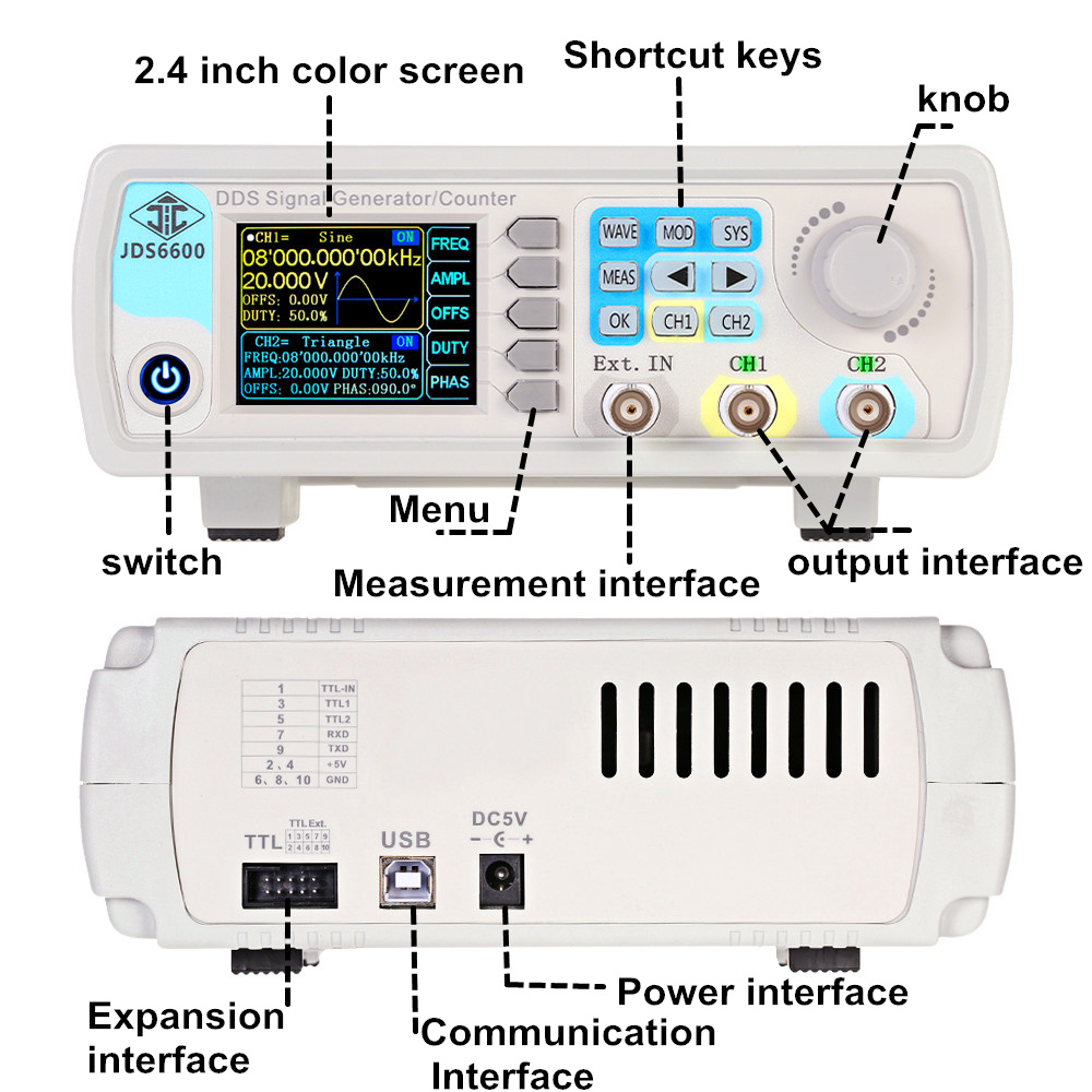 YAO JDS6600 15/30/40/50/60MHz  - Dual Channel Arbitrary Waveform Function Generator 60Mhz บทวิจารณ์และราคา